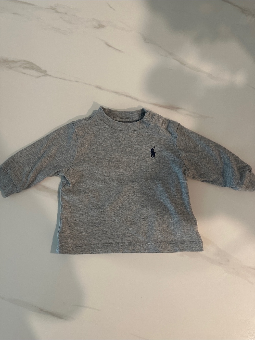Ralph Lauren Heather Grey Long Sleeve Polo Tee